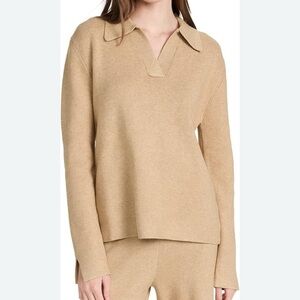 English Factory Tan Ribbed Knit Collared Sweater US M